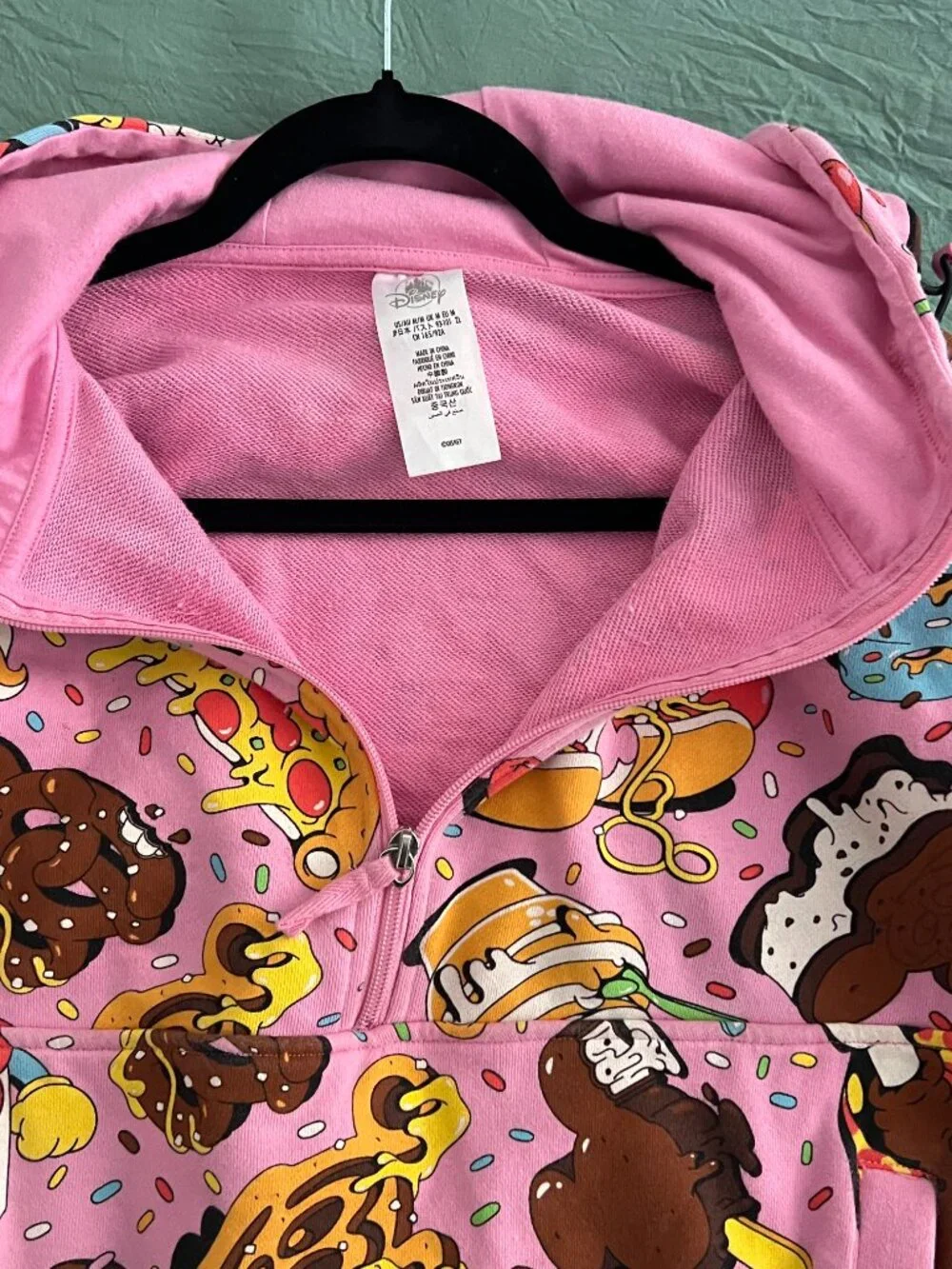 Disneyland Disney Eats Pink Half Zip Pullover Hoodie Hooded Sweatshirt Size M - Picture 8 of 12